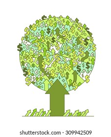 ecology business tree vector illustration