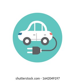 ecology car with connector cable vector illustration design