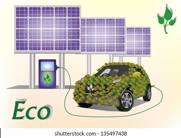 Ecology car , solar panels .