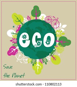 ecology card design. vector illustration