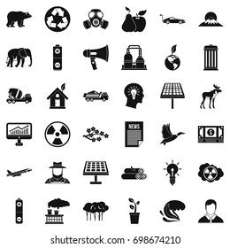 Ecology care icons set. Simple style of 36 ecology care vector icons for web isolated on white background