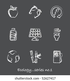 Ecology chalkboard icons...series no.1