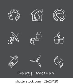 Ecology chalkboard icons...series no.2