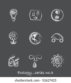 Ecology chalkboard icons...series no.3