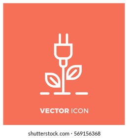 Ecology Charging line vector icon
