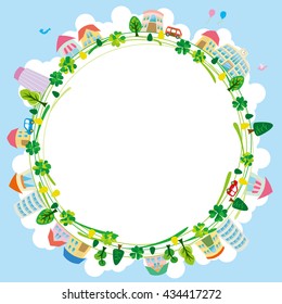 Ecology city of illustrations