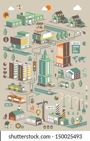 Ecology City Info Graphic Elements,vector Background