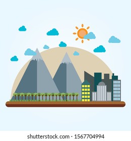 Ecology city nature town, landscape view