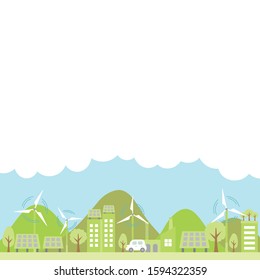 Ecology city scape. vector illustration.