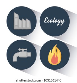 ecology clean energy icons 