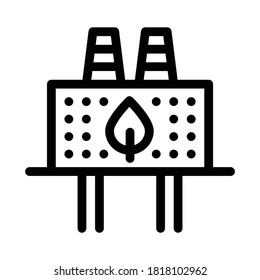 ecology clean factory icon vector. ecology clean factory sign. isolated contour symbol illustration