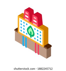 ökologische saubere Fabriksymbol Vektorgrafik. isometrische Ökologie sauberes Fabrikschild. farbige einzelne Symbolillustration
