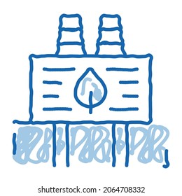 ecology clean factory sketch icon vector. Hand drawn blue doodle line art ecology clean factory sign. isolated symbol illustration