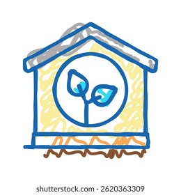 ecology clean house doodle icon sketch vector. ecology clean house sign. isolated symbol illustration