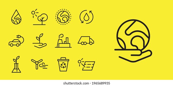Ecología - juego de iconos limpio