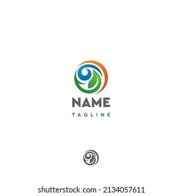 ecology climate elements air conditioning water supply vector logo
