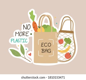 Ecology colorful sticker. Trendy slogan to save the planet. Eco friendly tools, zero waste concept, environmental protection, save wild nature and other. Flat Vector Illustration