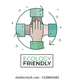 Ecology community icon - Ecology friendly - Editable stroke	