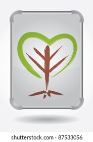 Ecology concept - abstract illustration with leaf and text
