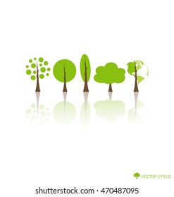 Ecology concept with Abstract trees. Vector illustration