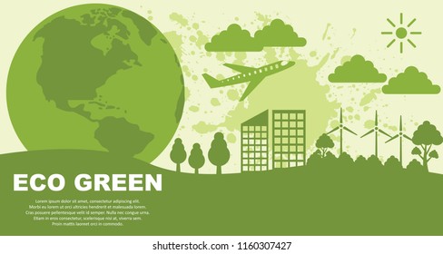 ecology concept background, vector illustration