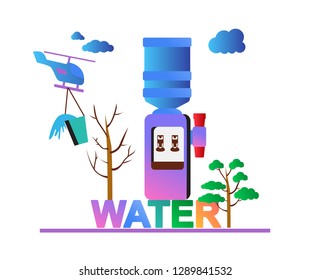 Ecology concept banner in flat style. Vector illustration