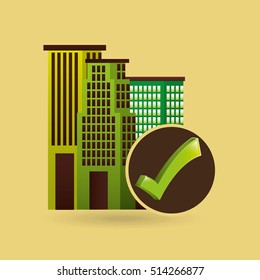 ecology concept with buildings city vector illustration eps 10