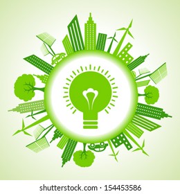 ecology concept with bulb-vector illustration