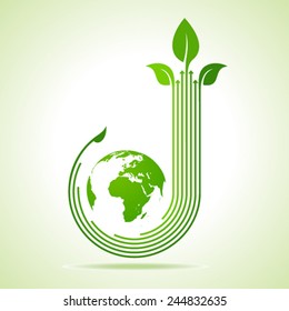 Ecology Concept - business logo with earth stock vector