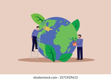 Ecology concept. Colored flat vector illustration isolated.	