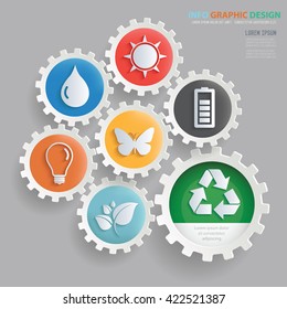 Ecology concept design on clean background,vector