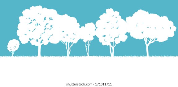 Ecology concept detailed forest tree illustration vector background card