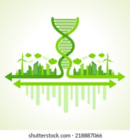 Ecology concept with DNA strand - vector illustration