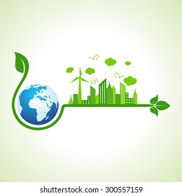 Ecology concept with earth  - vector illustration
