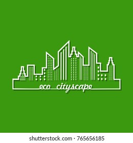 Ecology concept with eco cityscape - vector illustration