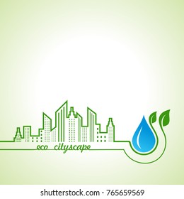 Ecology concept with eco cityscape - vector illustration