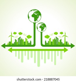 Ecology concept with eco earth - vector illustration