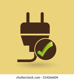 ecology concept with energy plug vector illustration eps 10