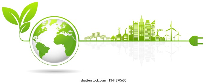 Ecology concept and Environmental ,Banner design elements for sustainable energy development, Vector illustration