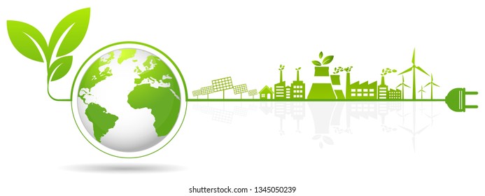 Ecology Concept And Environmental ,Banner Design Elements For Sustainable Energy Development, Vector Illustration