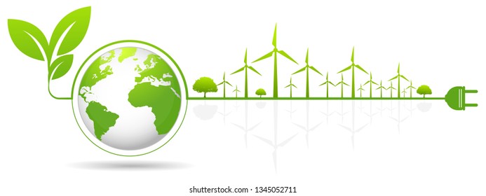 Ecology concept and Environmental ,Banner design elements for sustainable energy development, Vector illustration