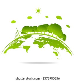 Ecology concept and Environmental ,Banner design elements for sustainable energy development, Vector illustration