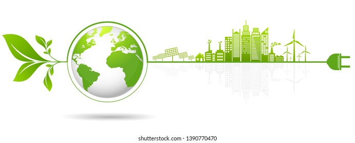 Ecology concept and Environmental ,Banner design elements for sustainable energy development, Vector illustration