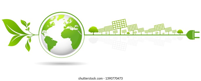 Ecology concept and Environmental ,Banner design elements for sustainable energy development, Vector illustration