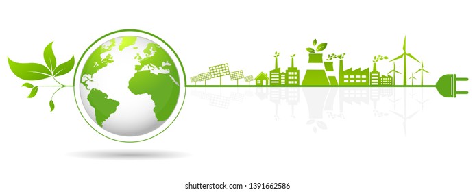 Ecology concept and Environmental ,Banner design elements for sustainable energy development, Vector illustration