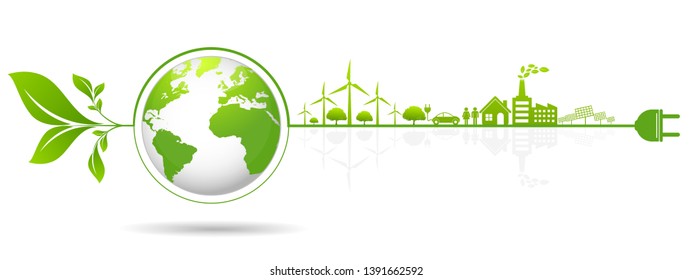 Ecology concept and Environmental ,Banner design elements for sustainable energy development, Vector illustration