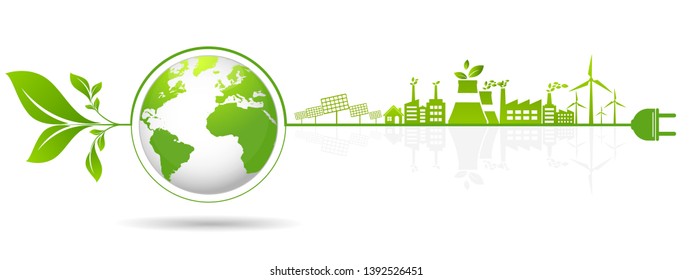 Ecology concept and Environmental ,Banner design elements for sustainable energy development, Vector illustration