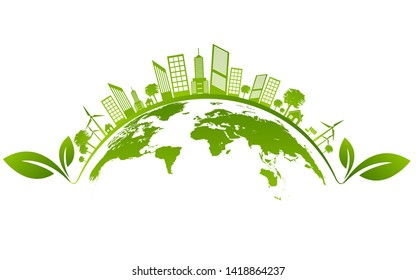 Ecology concept and Environmental ,Banner design elements for sustainable energy development, Vector illustration