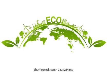 Ecology concept and Environmental ,Banner design elements for sustainable energy development, Vector illustration