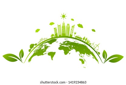 Ecology concept and Environmental ,Banner design elements for sustainable energy development, Vector illustration